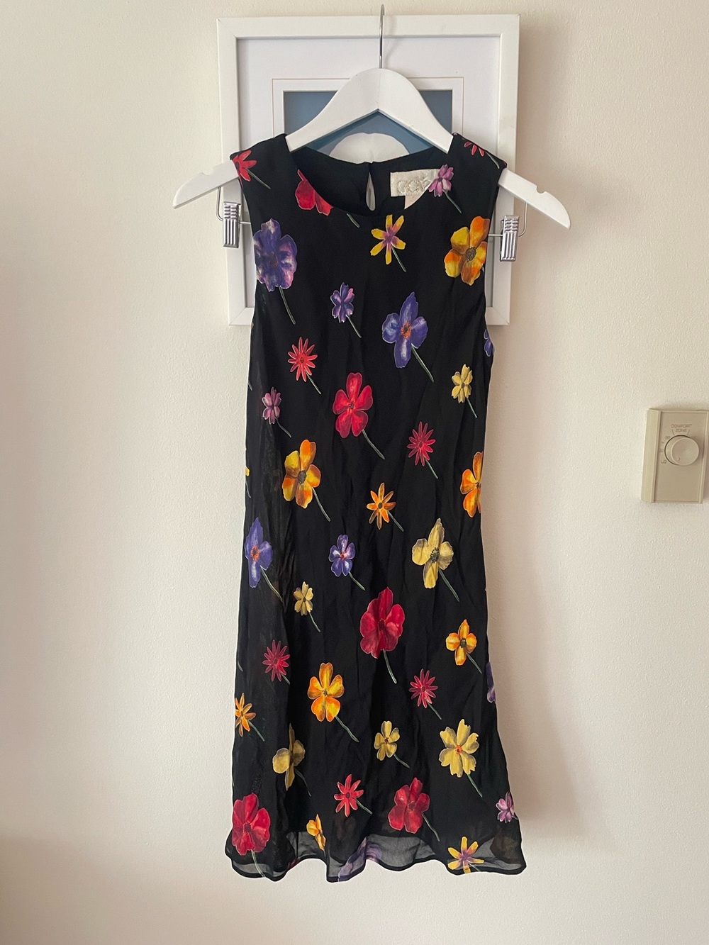 Cache Vintage 90s Y2K Dark Romantic Whimiscal Floral Dress in Size Petite (XS)